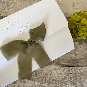 Wedding Bag - Wedding Set - Customizable Church Box with Chiffon Silk Ribbon and Strap Closure
