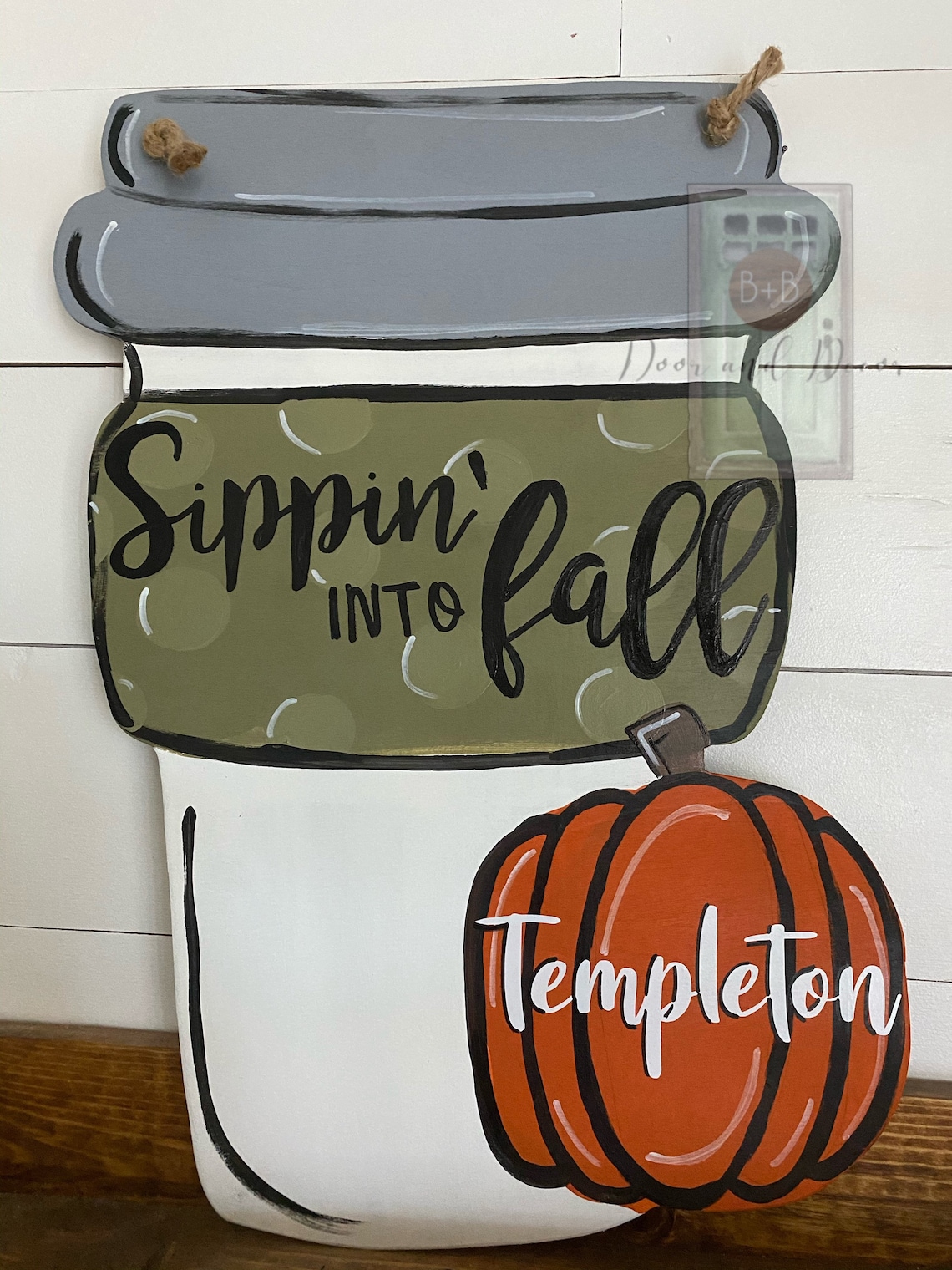 PSL Fall Door Hanger Pumpkin Spice Door Hanger Fall Door Etsy