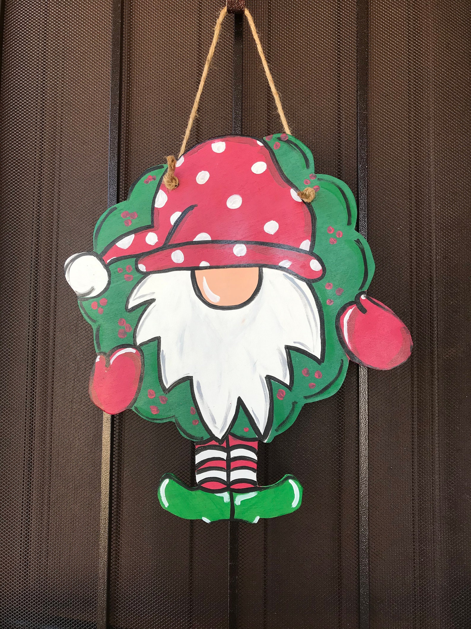 Christmas Gnome Door Hanger Gnome Door Hanger Elf Door Etsy