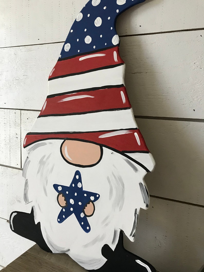 Patriotic Gnome Door Hanger Gnome Door Hanger 4th of July | Etsy
