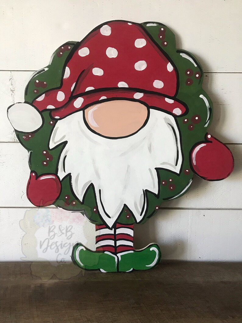 Christmas Gnome Door Hanger Gnome Door Hanger Elf Door Etsy