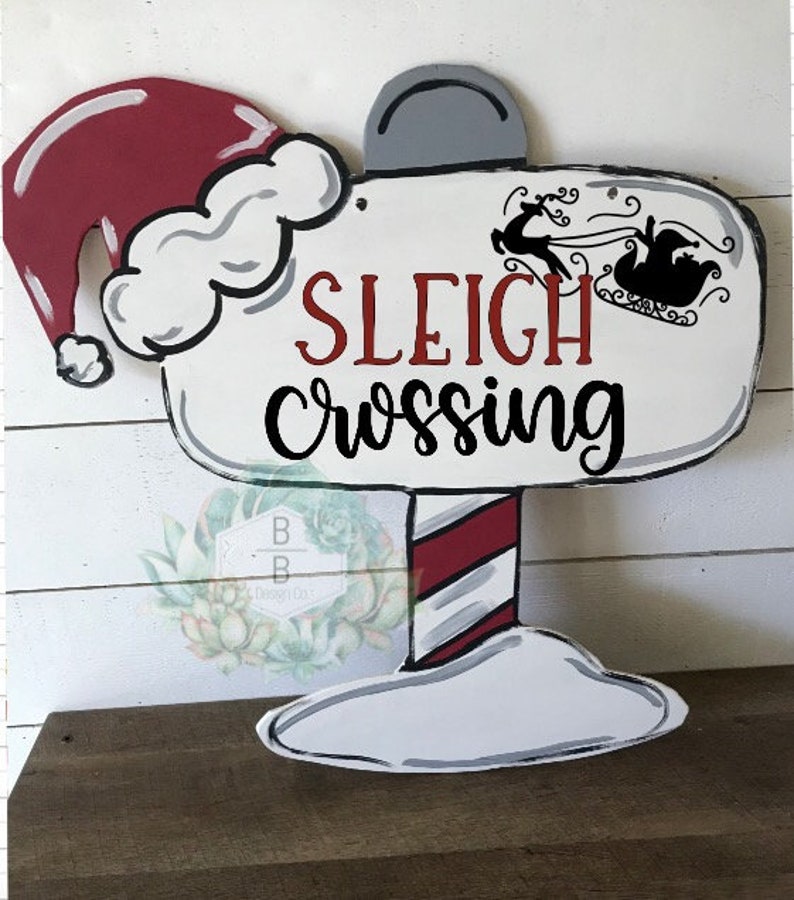North Pole Door Hanger Santa Stop Here Door Hanger Santa Door Hanger Christmas Door Hanger
