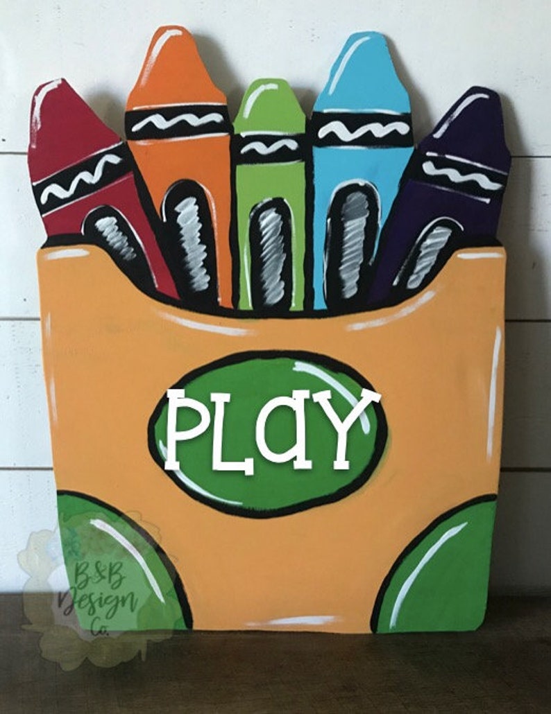 Crayon Door Hanger Teacher Door Hanger School Door Hanger | Etsy