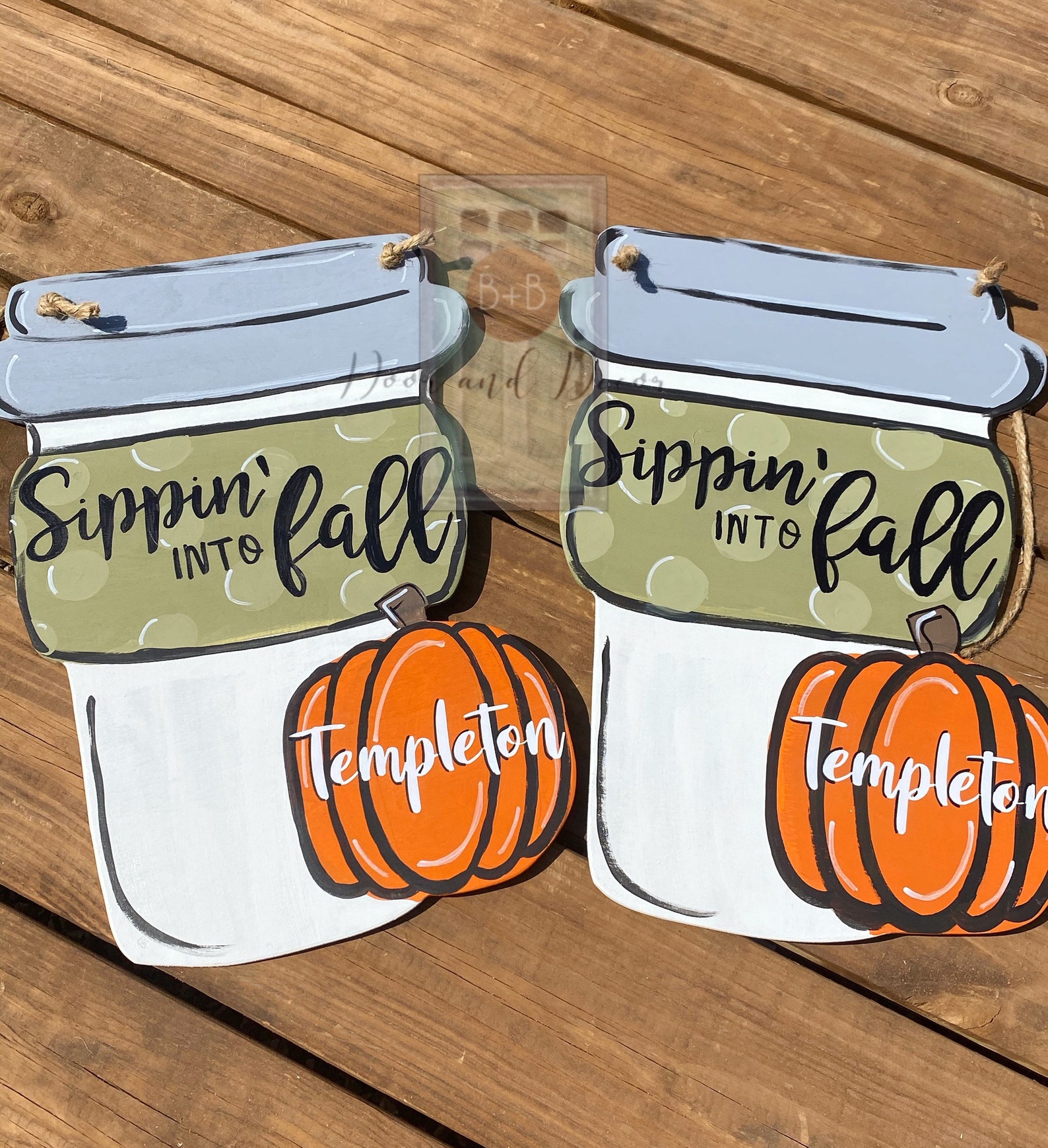 PSL Fall Door Hanger Pumpkin Spice Door Hanger Fall Door Etsy