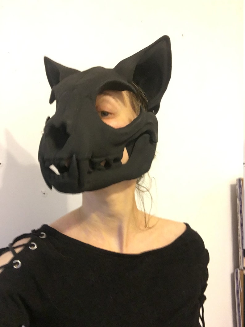 Movable Cat Skull Mask / Cat Skull Moving Jaw Macabre Mask Etsy
