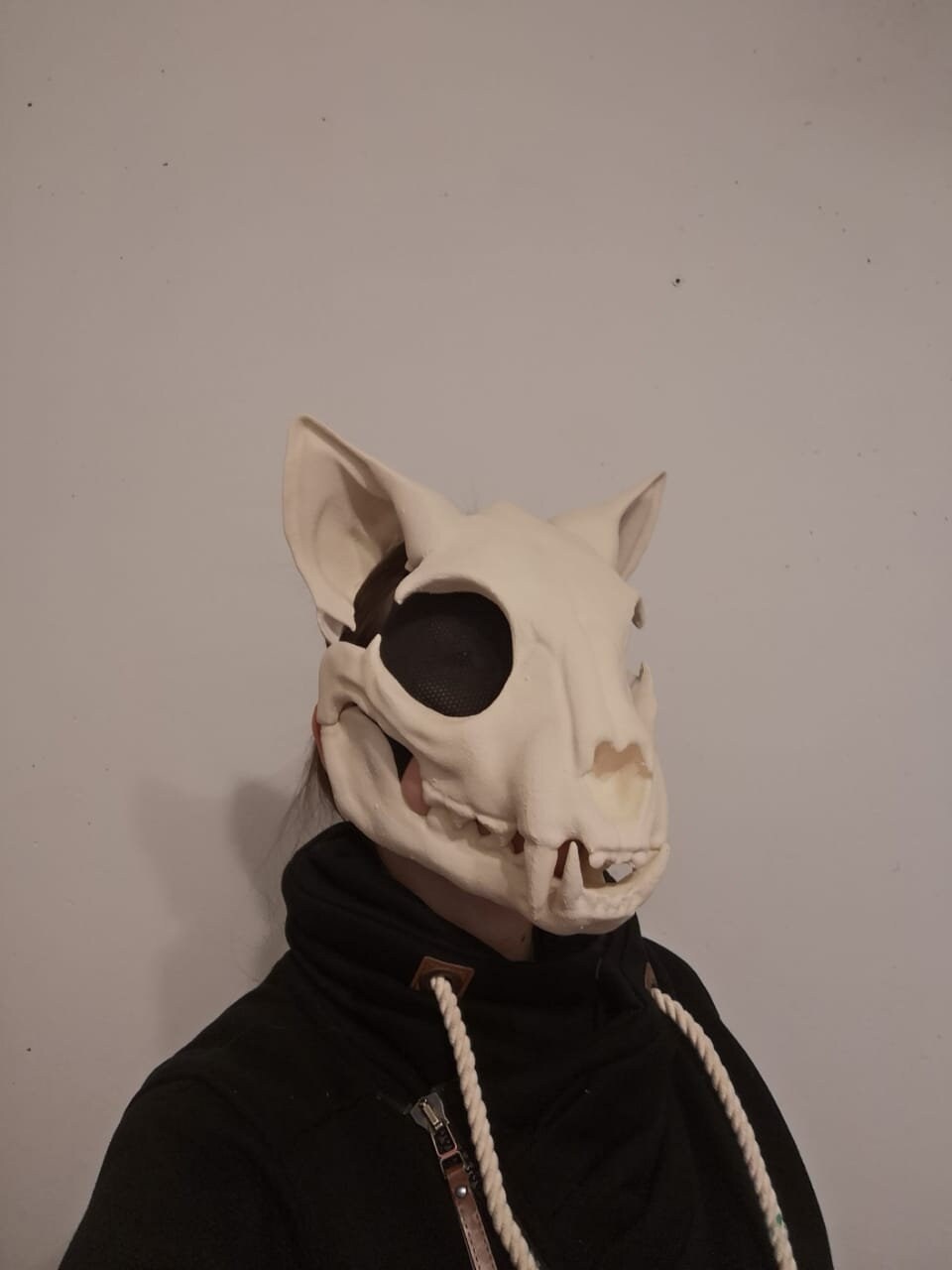 Movable Cat Skull Mask with EyeMesh / Cat Skull Moving Jaw Etsy