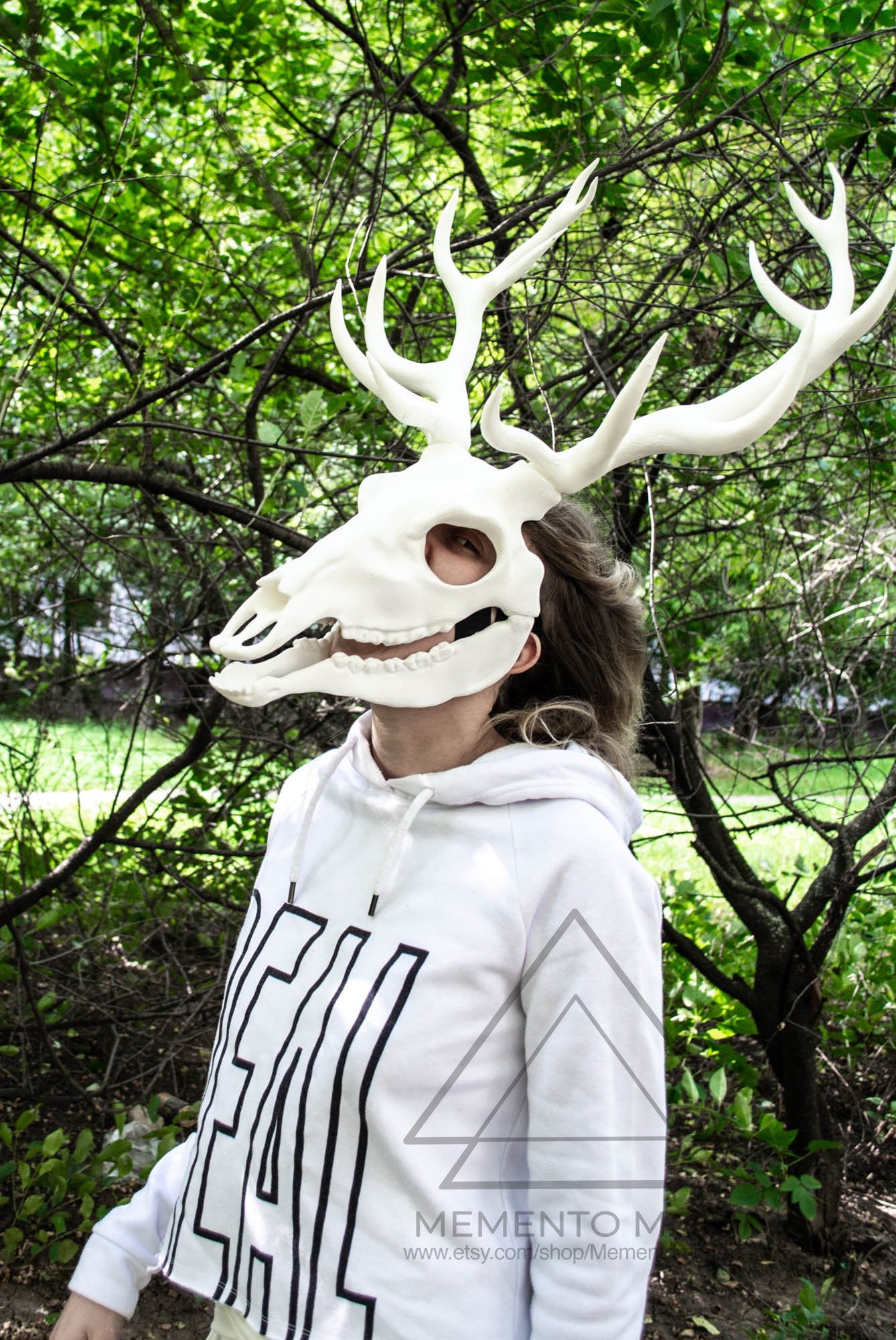 Movable Deer Skull Mask with Antlers /Creepy Mask Macabre | Etsy