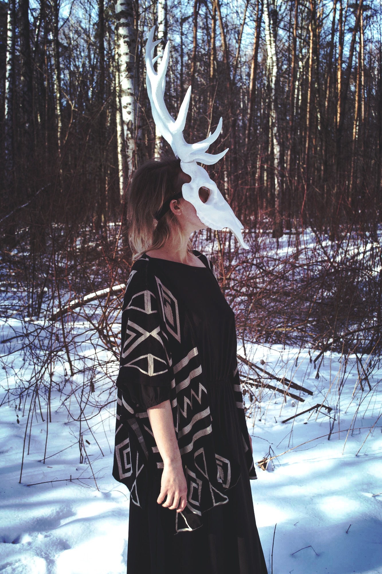 Hirsch Schädel Maske mit Geweih /Wendigo Macabre Maske Buck | Etsy