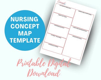 Nursing Concept Map Template: Disease Study Guide (Digital Download)