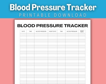 Blood Pressure Tracker Printable | Daily Medical Log (US Letter)
