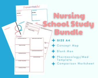 Nursing School Study Templates: Concept Map, Pharmacology (Printable)