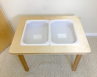 Sensory Table 25"x 32" - Removable Top, Fits 2 Trufast Bins, Optional Leg Height, Montessori Children’s Furniture, Handmade in the USA