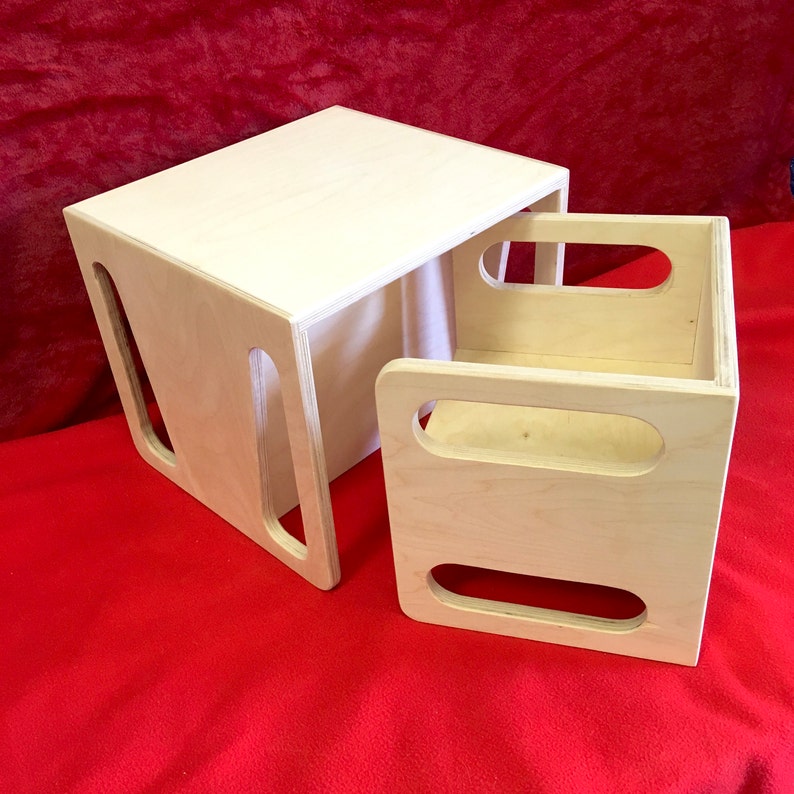 Montessori Cube Set Single Cube Chair And Table Set Montessori Cube Chair Montessori Cube Table Montessori Cube Montessori Furniture