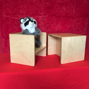 Montessori Cube Chair - Pre-Finished Maple 2 Seat Height Toddler Chair Weaning Cube Chair