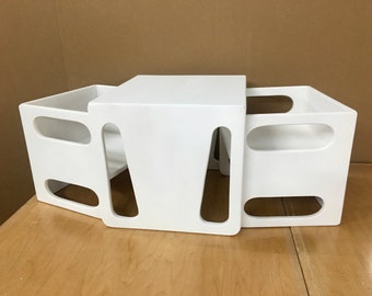Montessori Table and Chair - 2 Cube Chairs and 1 Cube Table - DIY Ready For Paint Nesting Weaning Set for Kids