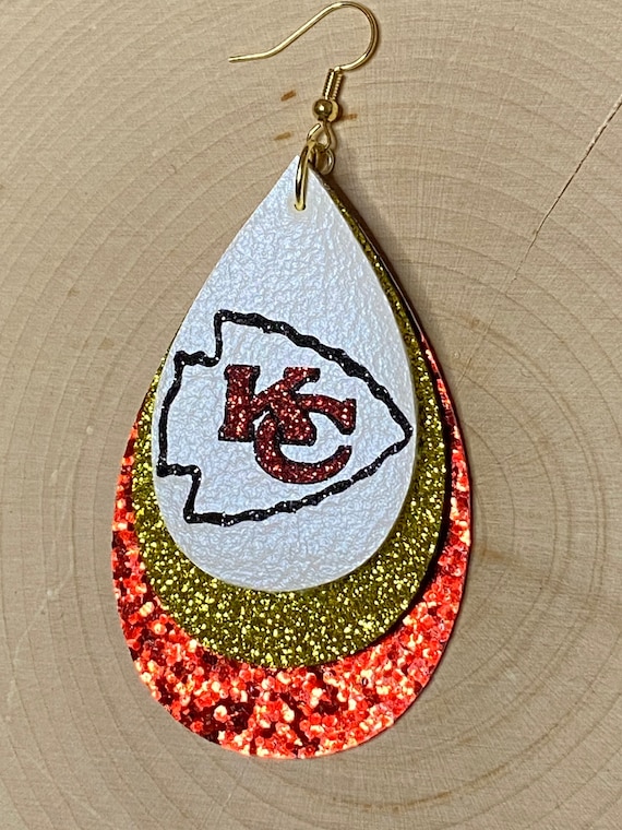 chiefs inspired football pu leather earrings
