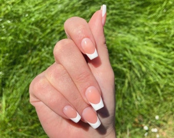 French Tip Nails Etsy