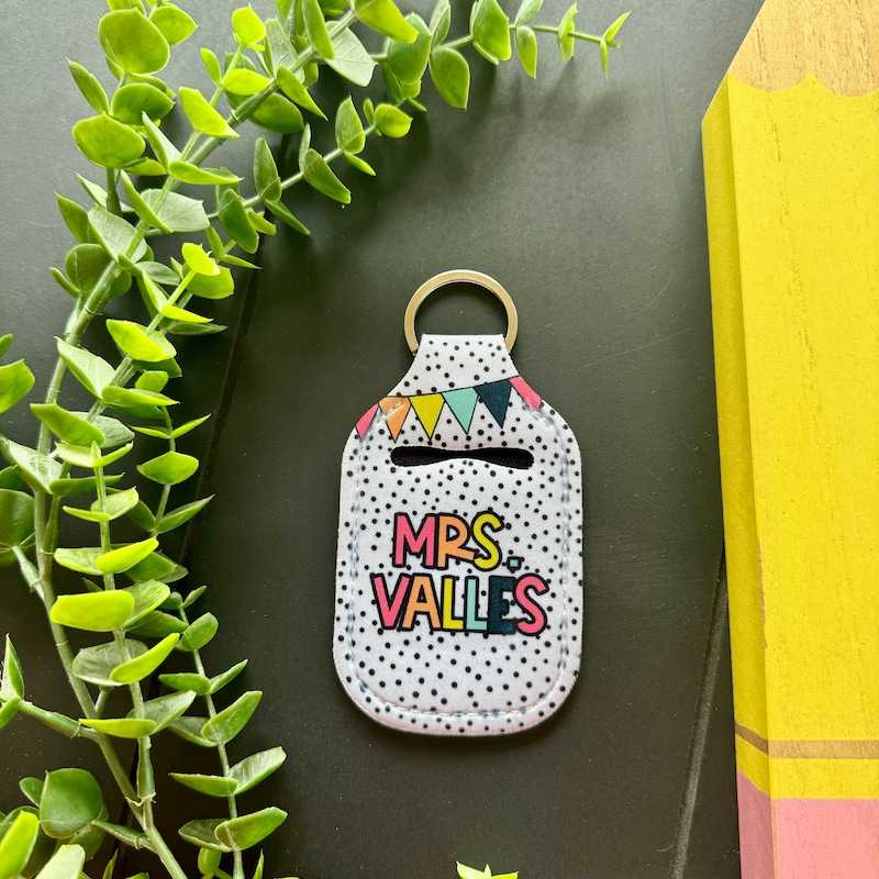 Bright & Bold Confetti Classroom Doorbell Holder | Teacher Accessory | Keychain | Gift | Lanyard Accessory | Hand Sanitizer Holder