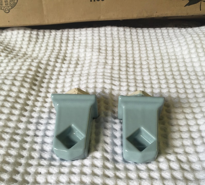 Vintage 1960's Porcelain Ceramic TOWEL BAR ENDS New Etsy