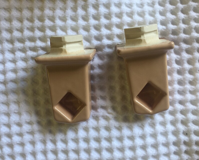 Vintage 1960's Porcelain Ceramic TOWEL BAR ENDS New Etsy