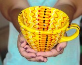 Coffee Pottery mug Yellow cup Colorful mug Ceramic cup Tea cup Coffee Mug Soup mug Easter gift Ceramic mug Mother gift Pottery Christmas