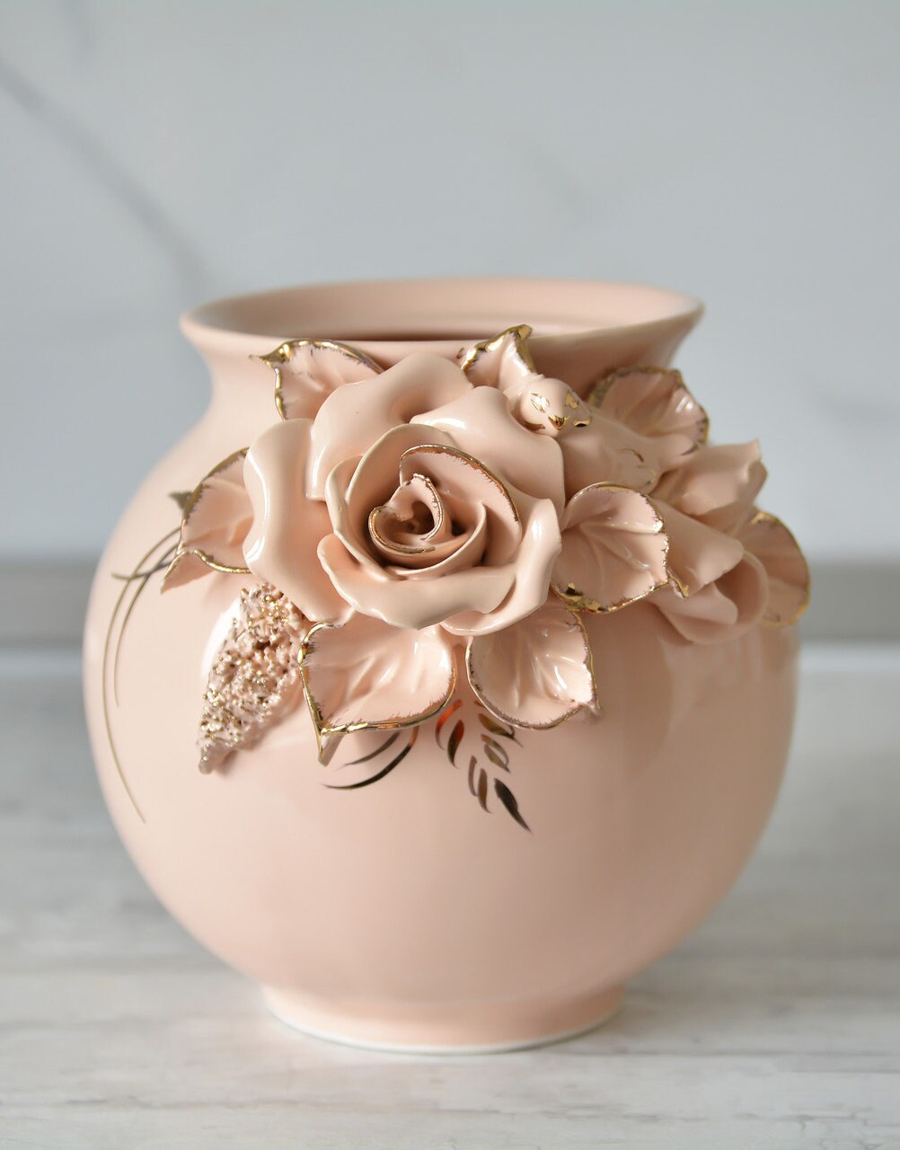 Flower vase Ceramic vase Flower vase ceramic Beige Ceramic Etsy