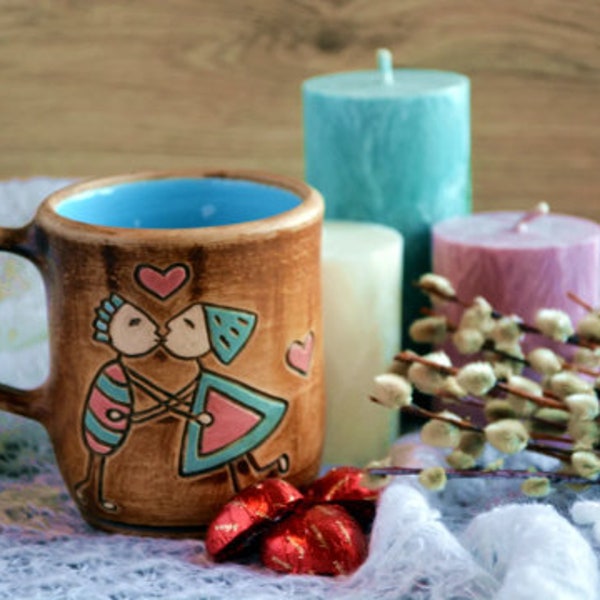 Rustic ceramic cup, brown ceramic mug, Handmade mug, Gift for her him,  big mug, Ceramic mug, a cup of tea, Handmade ceramic mug