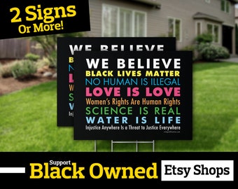 Be Kind Yard Signs Human Rights Signs Made in USA 18Hx24W Rush Order Available Justice Signs