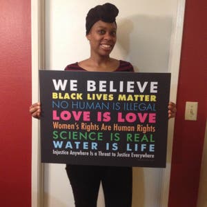 We Believe Yard Sign // 2-Sided // The Original // Black Lives Matter // Black Owned Business // Lawn Protest Sign image 6