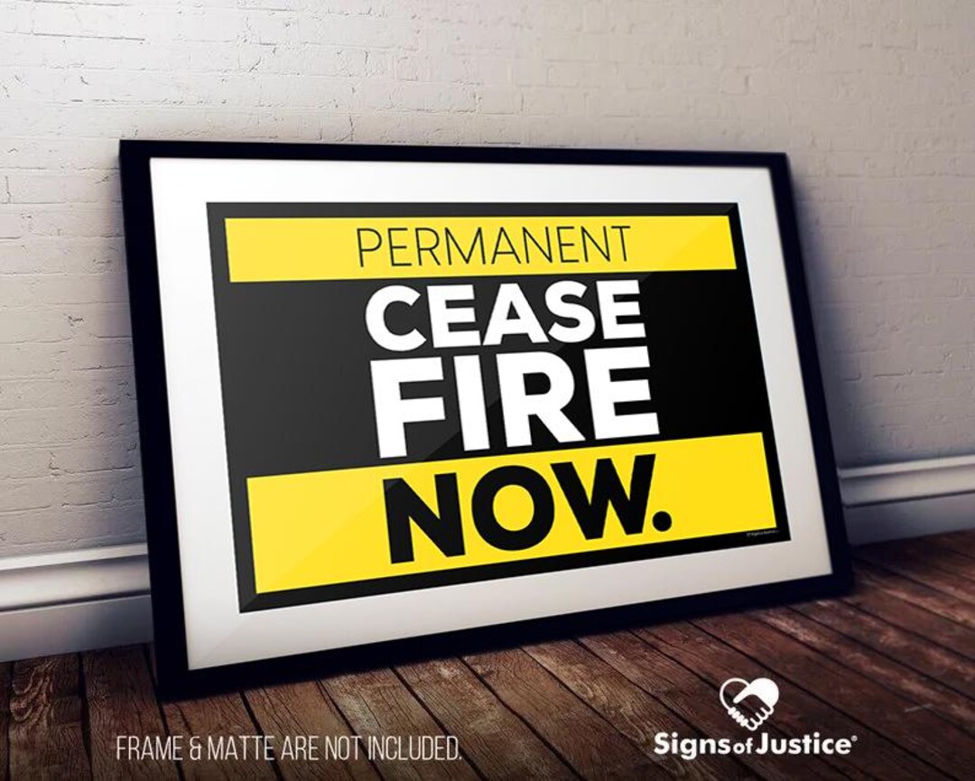 Cease Fire Cardstock Print // 2-sided // Glossy // Protest Sign // Art ...