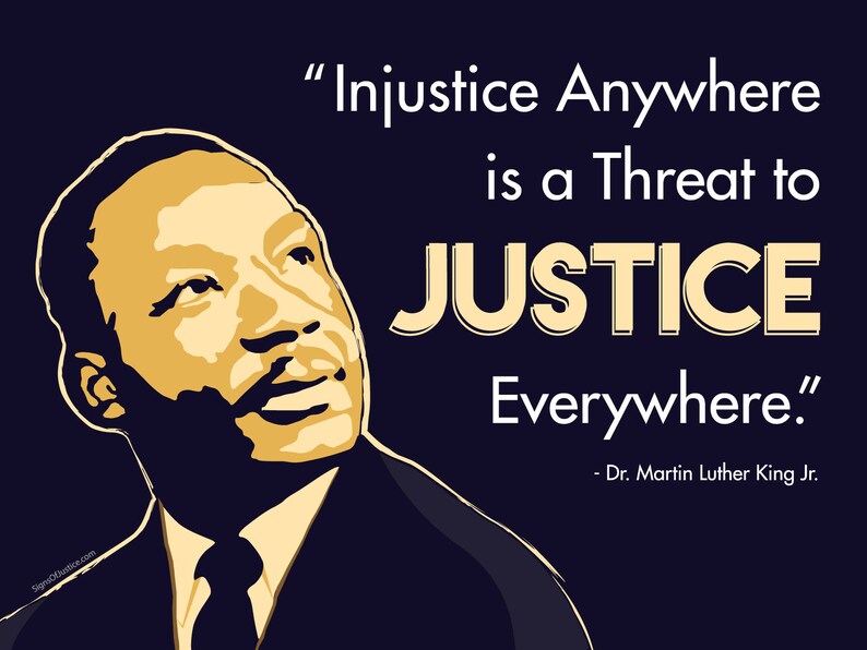 Martin Luther King Justice Poster Sign // 2sided // Gloss Etsy