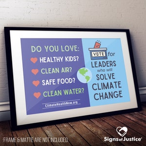 Climate Change Cardstock Print // 2-Sided // Glossy Poster Print // Protest Sign // Art Print // Social Justice