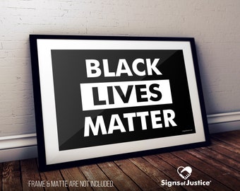 Black Lives Matter Poster Sign // 2-Sided // Glossy Cardstock Print // Protest Sign // Art Print // Resistance // Social Justice // BLM