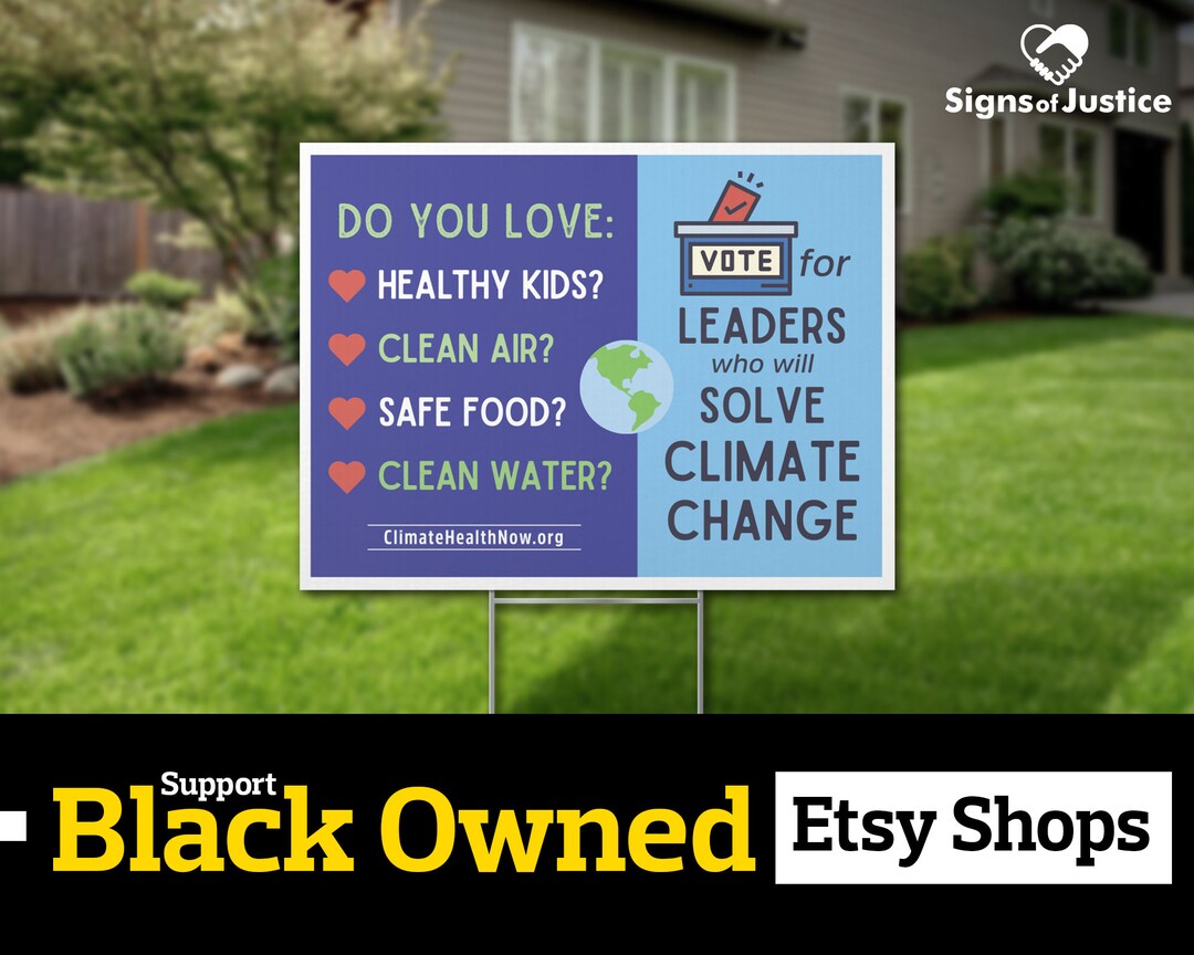 Science Lawn Sign Climate Change Yard Sign // 2-sided // Science is Real // Black Owned ...