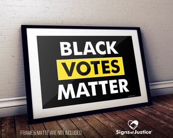 Los votos negros importan la impresión de cartulina // 2 caras // Impresión de póster brillante // Signo de protesta // Impresión de arte // Justicia social