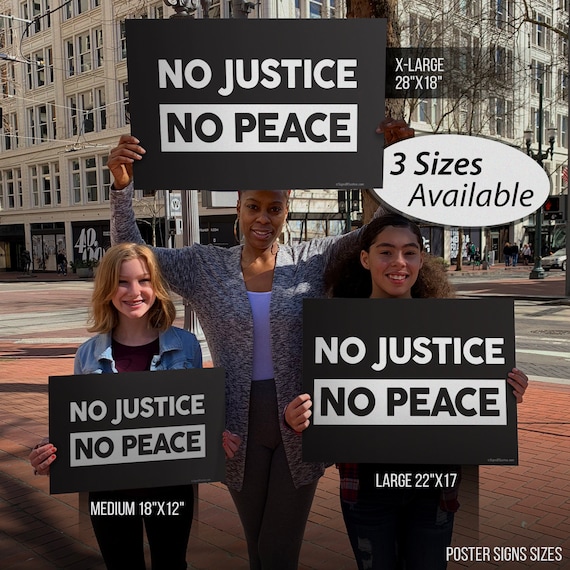 No Justice No Peace Poster Sign // 2-sided // Glossy Cardstock