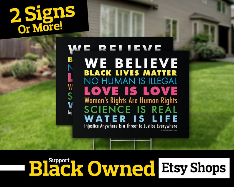 We Believe Yard Sign // 24x18 // 2Sided // The Etsy