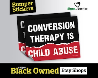 Conversion Therapy Bumper Sticker // 6”x4.5” // Protective Gloss Layer // Protest Sign // Social Justice Car Decal