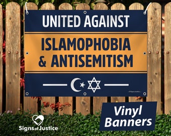 Pancarta de vinilo: Unidos contra la islamofobia y el antisemitismo