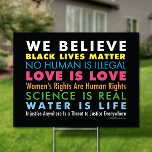 We Believe Yard Sign // 2-Sided // The Original // Black Lives Matter // Black Owned Business // Lawn Protest Sign immagine 5
