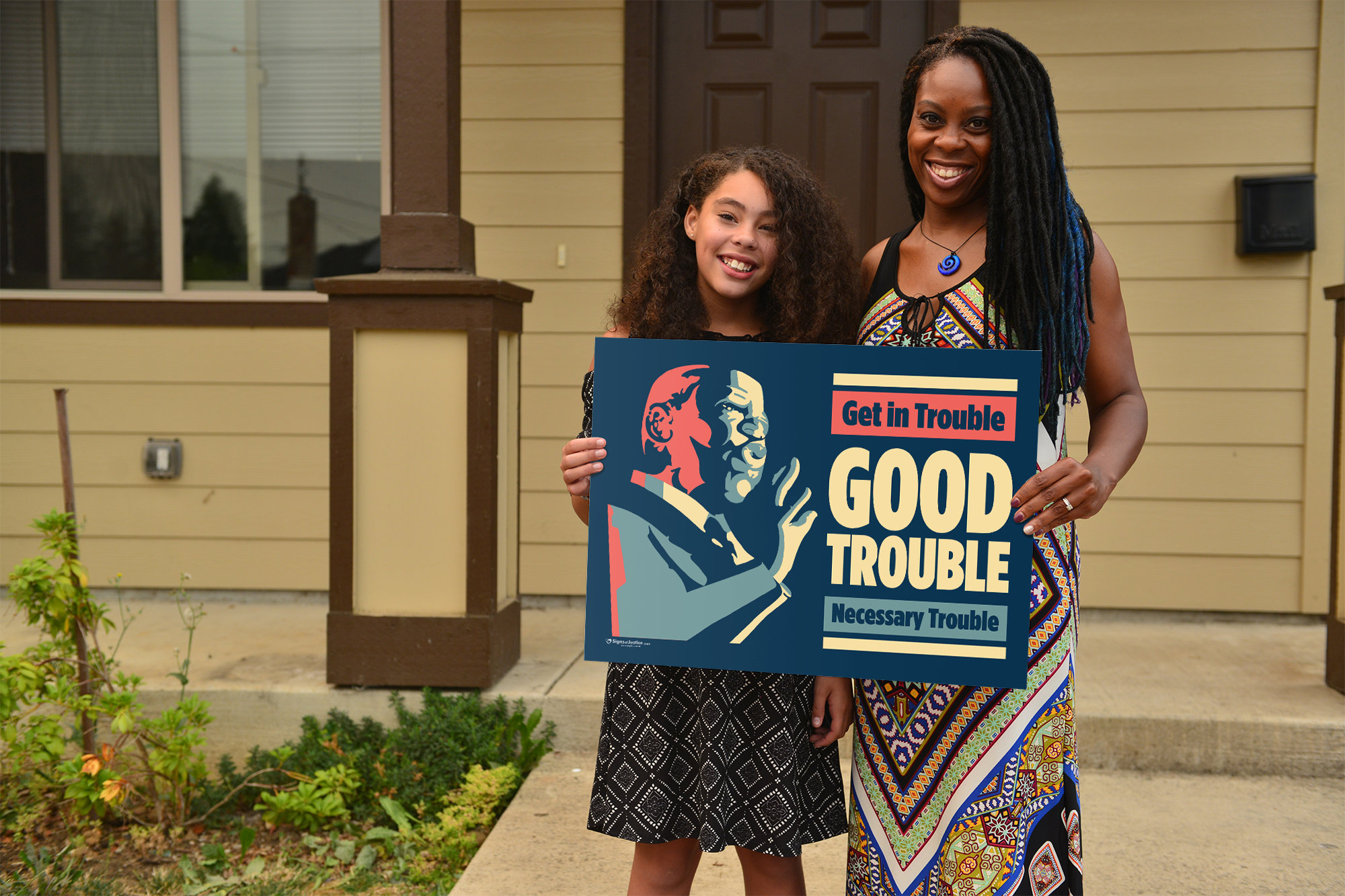 Discover John Lewis Good Trouble Yard Sign