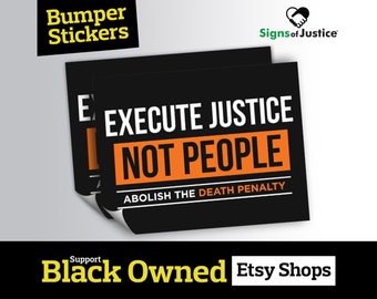 Execute Justice  Bumper Sticker // 6”x4.5” // Protective Gloss Layer // Social Justice Display // Car Decal
