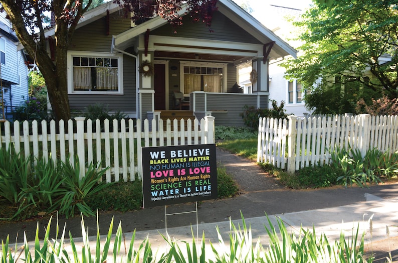 We Believe Yard Sign // 2-Sided // The Original // Black Lives Matter // Black Owned Business // Lawn Protest Sign immagine 4