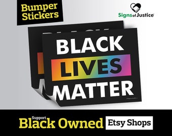 Black Lives Matter (LGBTQ+) Bumper Sticker //6”x4.5”// Protective Gloss Layer //Social Justice Display //Resistance Car Decal