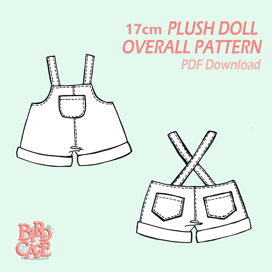 Overalls Plush Pattern Overall Pattern for 17cm Plush Doll. PDF File - Etsy