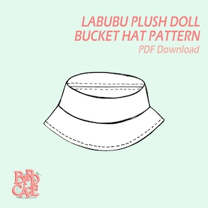 Bucket Hat pattern for Labubu plush doll. PDF File