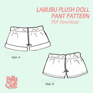 Basic Pant pattern for Labubu plush doll. PDF File
