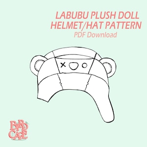 Animal Helmet pattern for Labubu plush doll. PDF File