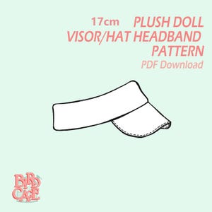 Mönster till visirpannband/hatt för plyschdocka 17 cm. PDF-fil