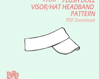 Patrón de visera/gorro para muñeco de peluche de 17 cm. Archivo PDF.